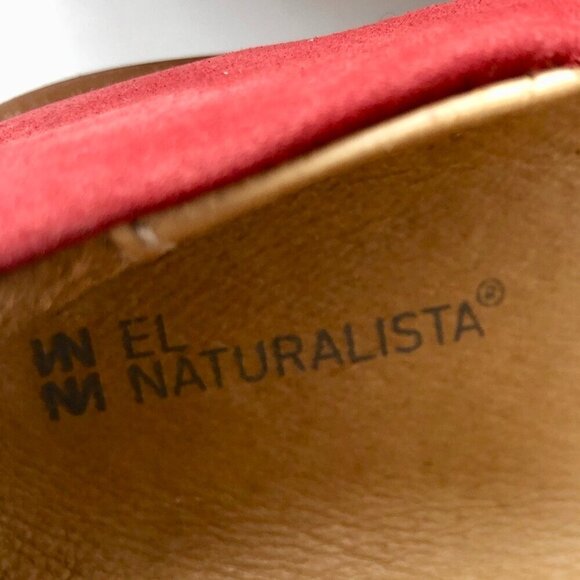 EL NATURALISTA Red Suede Leather Mary Jane Pump Comfortable Shoes Non slip EU 37 - Picture 10 of 16